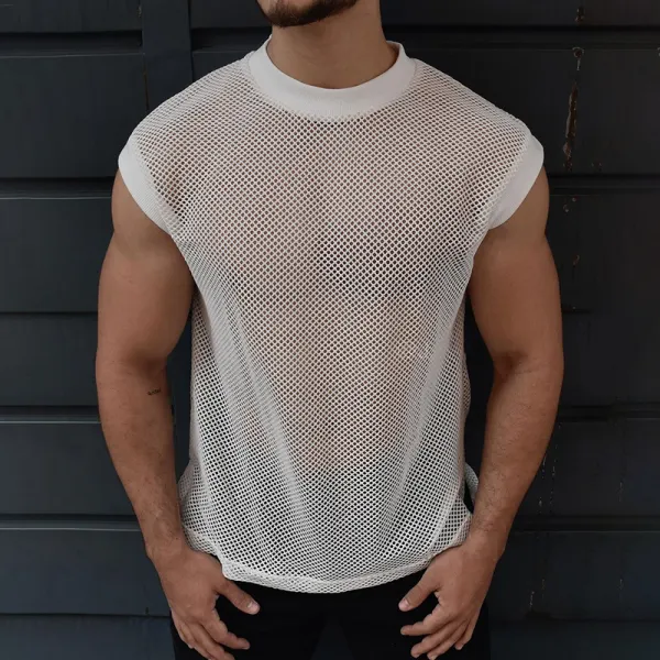 Men's See-through Mesh Sleeveless Tank Top - Trisunshine.com 