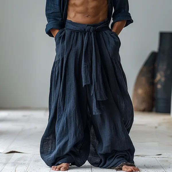 Men's Oversized Breathable Linen Pants - Localziv.com 