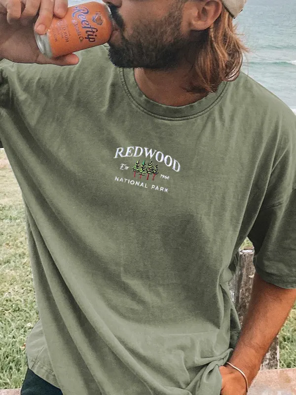 Men's Mountain Letter Printed T-shirt - Menbarn.com 
