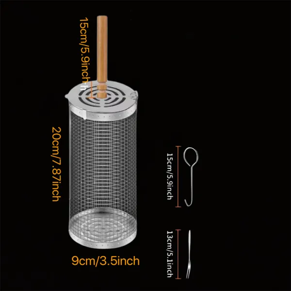 304 Stainless Steel Rolling Grilling Tube Net Mesh Accessories For Vegetables Shrimp Gifts For Men Dad Outdoor BBQ Camp Only $16.89 - Wayrates.com 