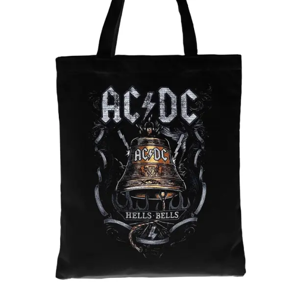 ACDC Bell Rings Rock Punk Casual Tote Bag Canvas Bag - Cotosen.com 