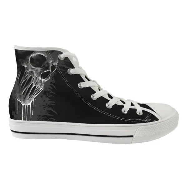 Unisex Skull Casual Shoes High Top Canvas Shoes - Wayrates.com 