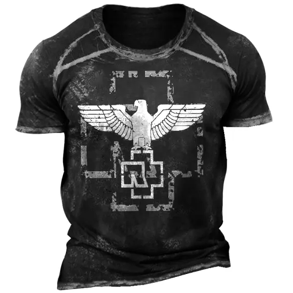 Men's Rock Hip Hop Punk Eagle Print T-Shirt - Dozenlive.com 