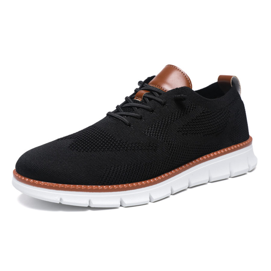 

Men's Soft Mesh Breathable Color Block Lace-up Casual Shoes