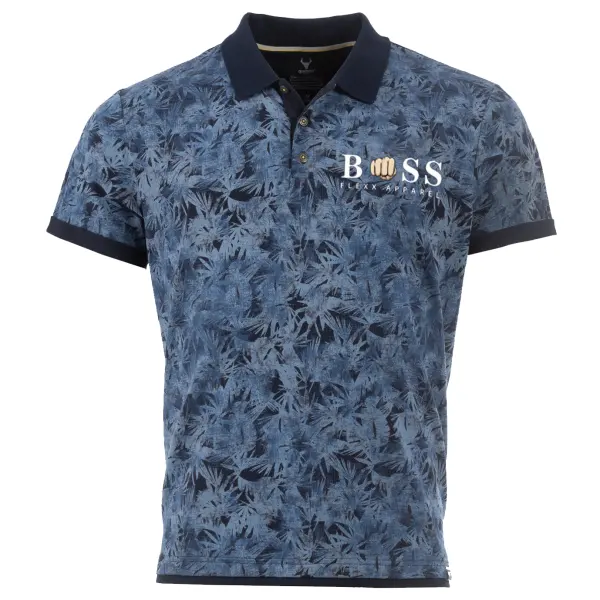 Men's Printed Polo Short Everyday Contrast Color Sleeve T-Shirt Only $23.99 - Elementnice.com 