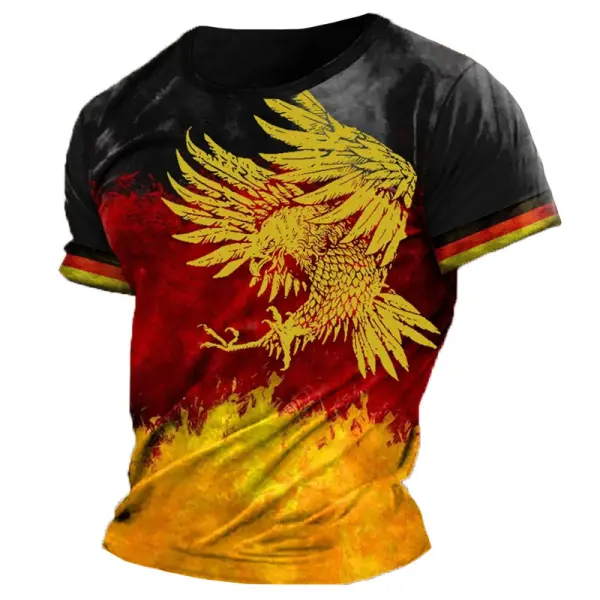 Men's German Flag Eagle Print Short Sleeved T-shirt - Anurvogel.com 