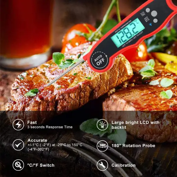 Camp BBQ Grill Meat Thermometer Digital Instant Read Meat ThermometerI Probe For Cooking Waterproof Food Thermometer - Cotosen.com