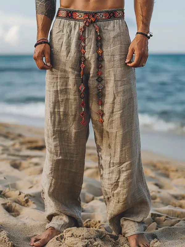 Retro Loose Breathable Men's Linen Casual Pants - Pragmaace.com 