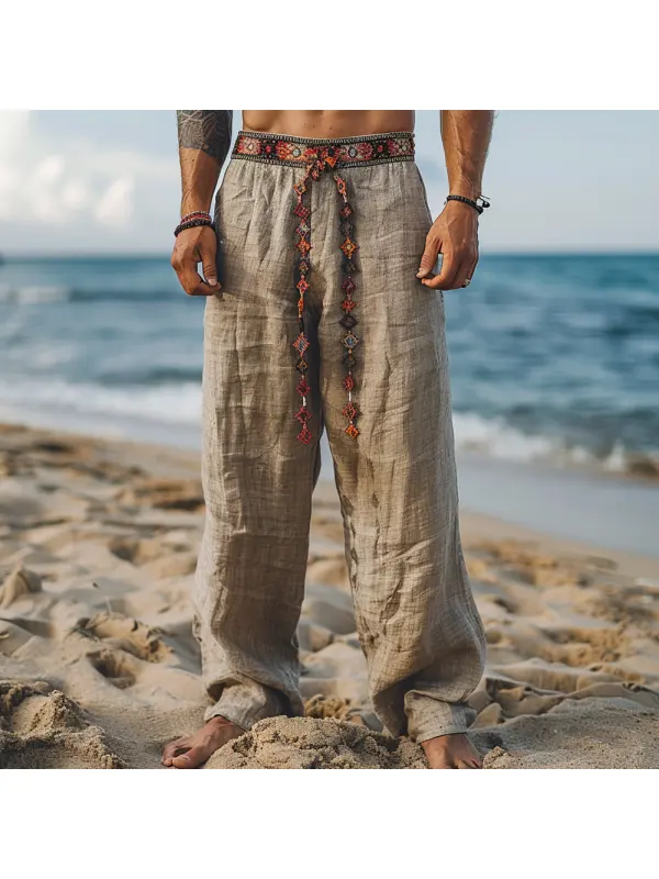 Retro Loose Breathable Men's Linen Casual Pants - Anrider.com 