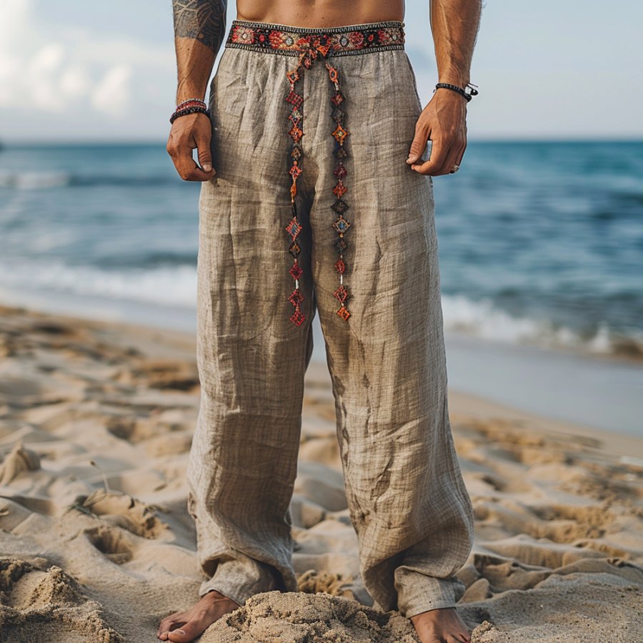 

Retro Loose Breathable Men's Linen Casual Pants