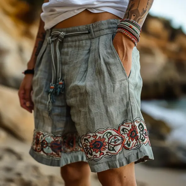 Vintage Washed Linen Shorts - Cotosen.com 