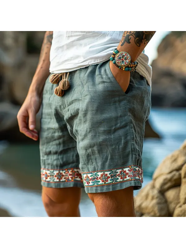 Vintage Washed Linen Shorts - Ootdmw.com 