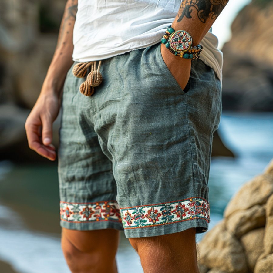 

Vintage Washed Linen Shorts