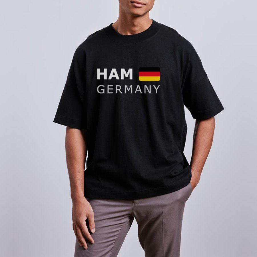 

Men's German Flag Print Graphic Print Casual Crew Neck Oversized T-Shirt