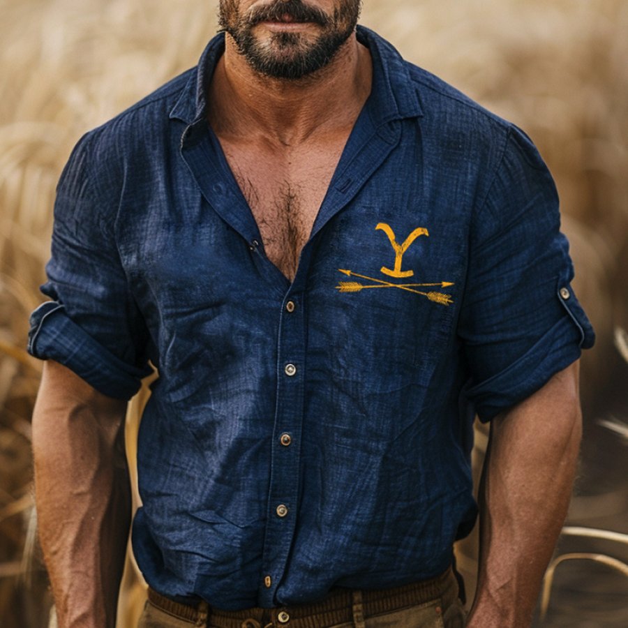 

Men's Yellowstone Linen Farm Casual Shirt