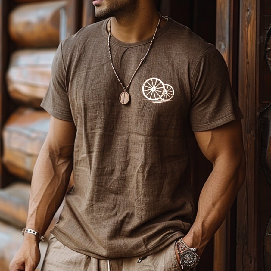 

Men's Vintage Linen Farms Short Sleeve Crew Neck T-Shirt