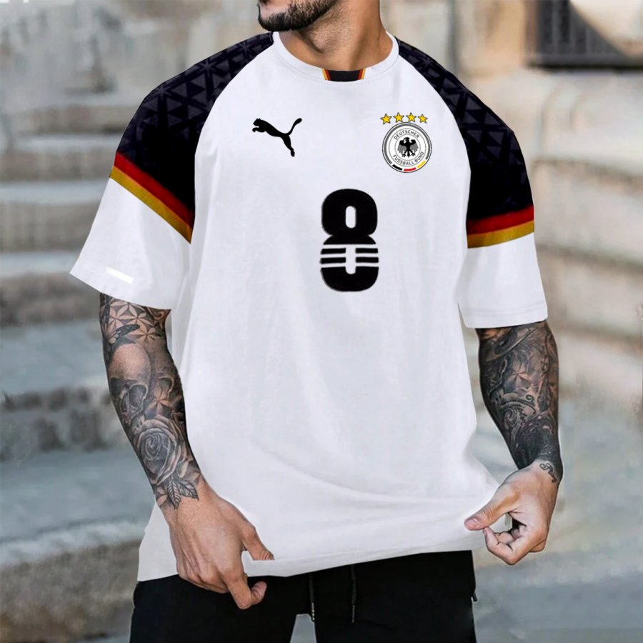 

Men's UEFA EURO 2024 Germany Loose Short Sleeve Oversized T-Shirt
