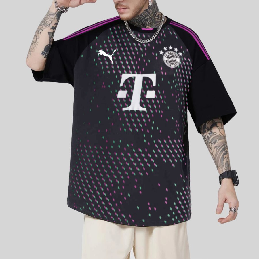 

Men's UEFA EURO 2024 FC BAYERN Loose Short Sleeve Oversized T-Shirt