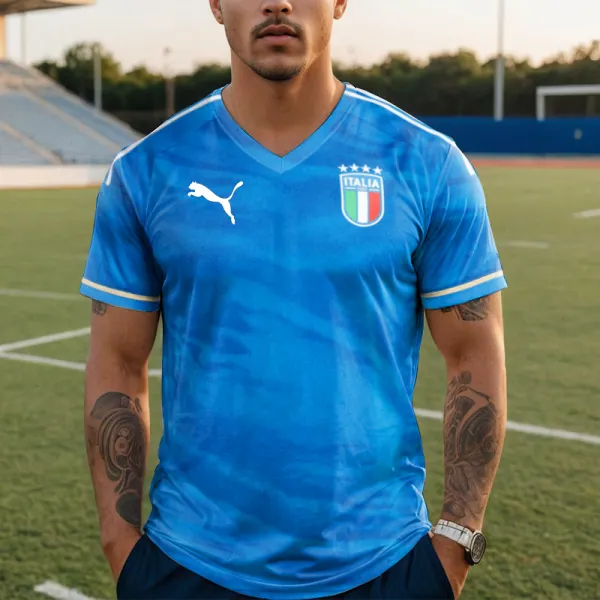 Men's Italia Football Race Quick Drying T-shirt - Elementnice.com 