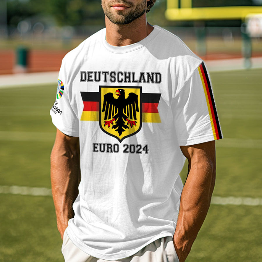 

Men's German Germany Football Print Round Neck Short Sleeve T-Shirt