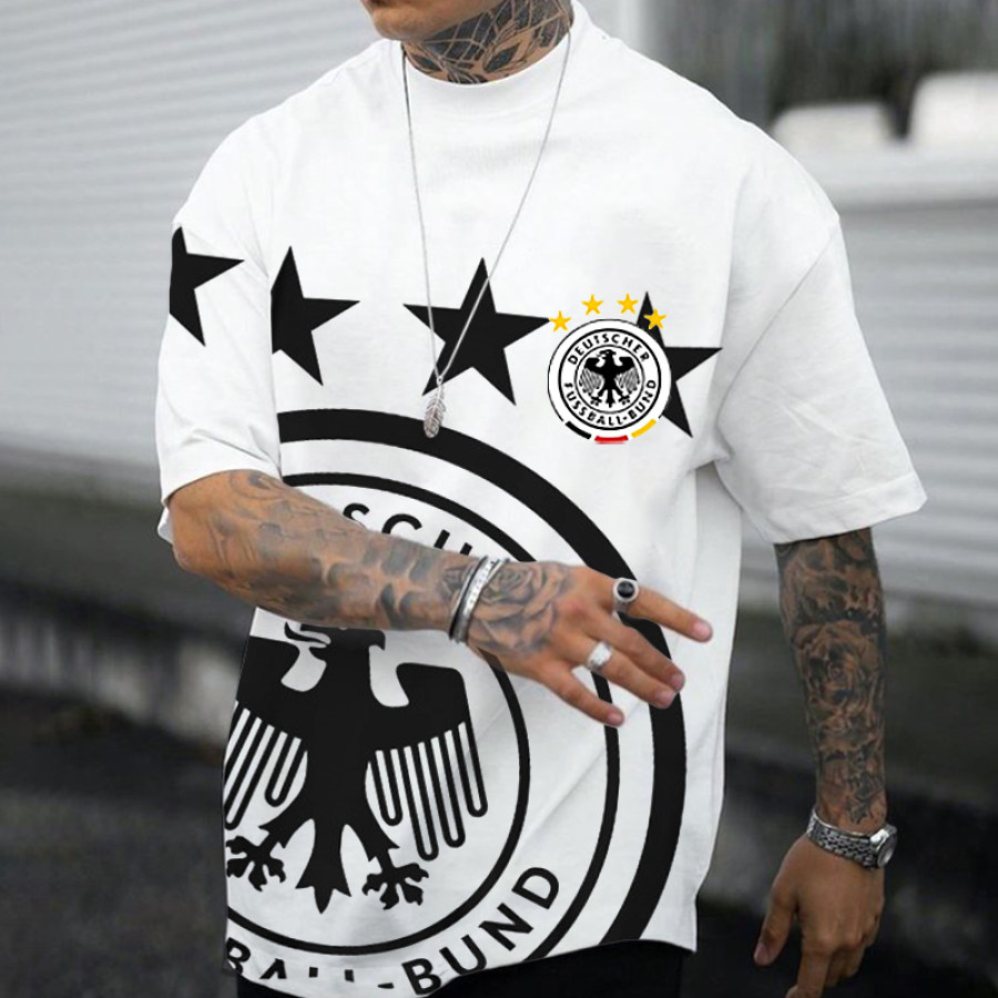 

German Football Oversize Print Casual T-shirt