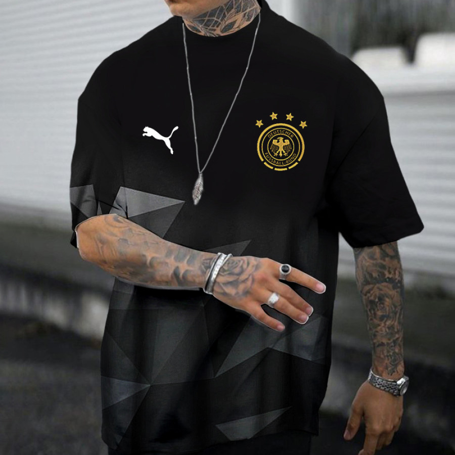 

German Football Oversize Print Casual T-shirt