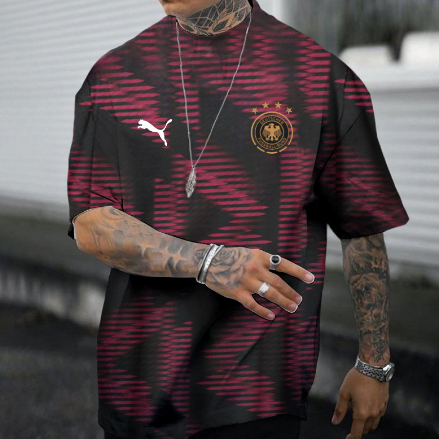 

German Football Oversize Print Casual T-shirt