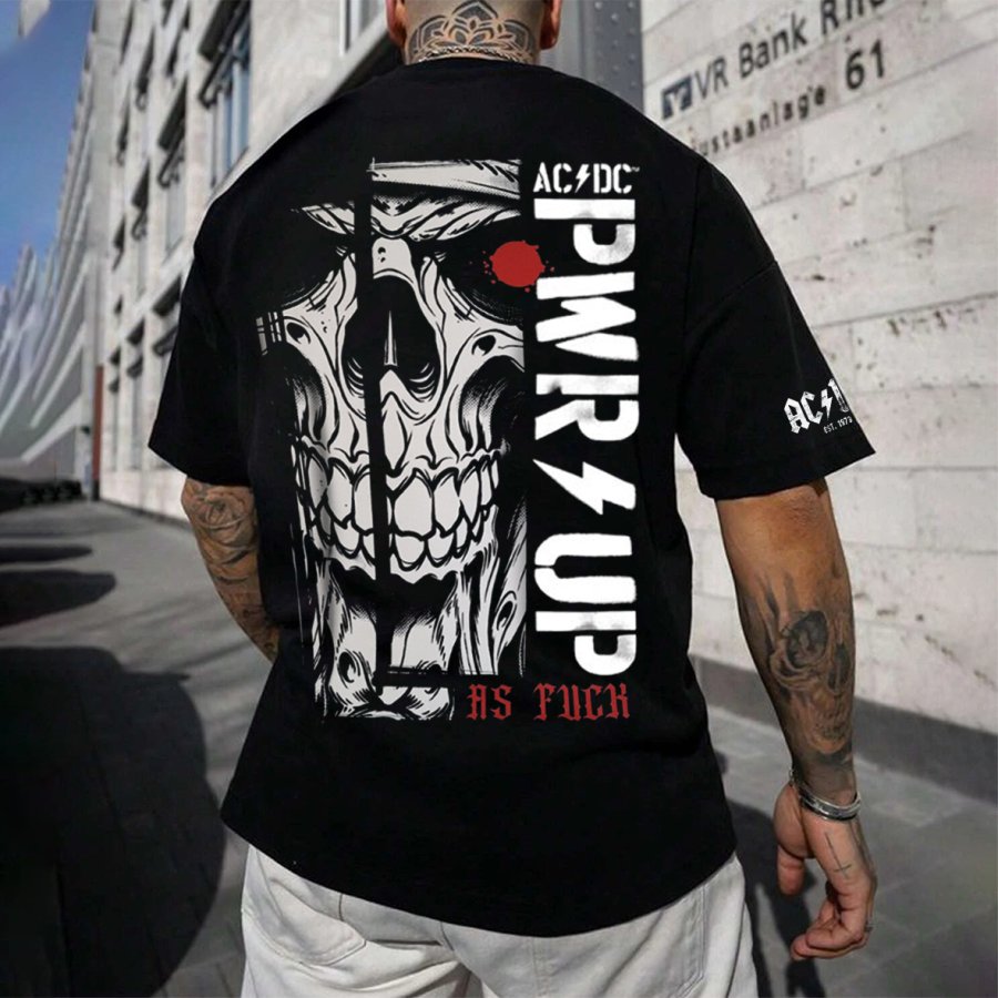 

Men's ACDC Rock Band Loose Short Sleeve Oversized T-Shirt