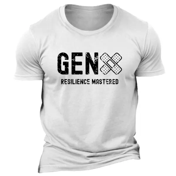 Men's Vintage Generation X Print Short Sleeve Round Neck T-Shirt - Dozenlive.com 