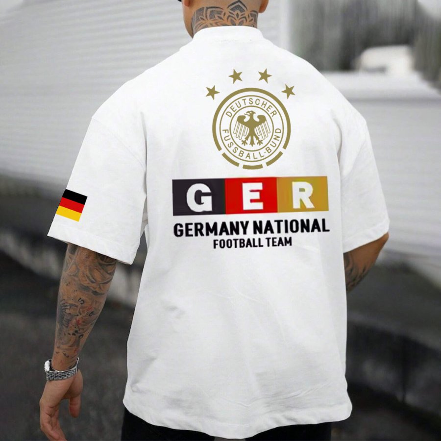 

Men's Football Race DEUTSCHLAND 2024 Loose Short Sleeve Oversized T-Shirt