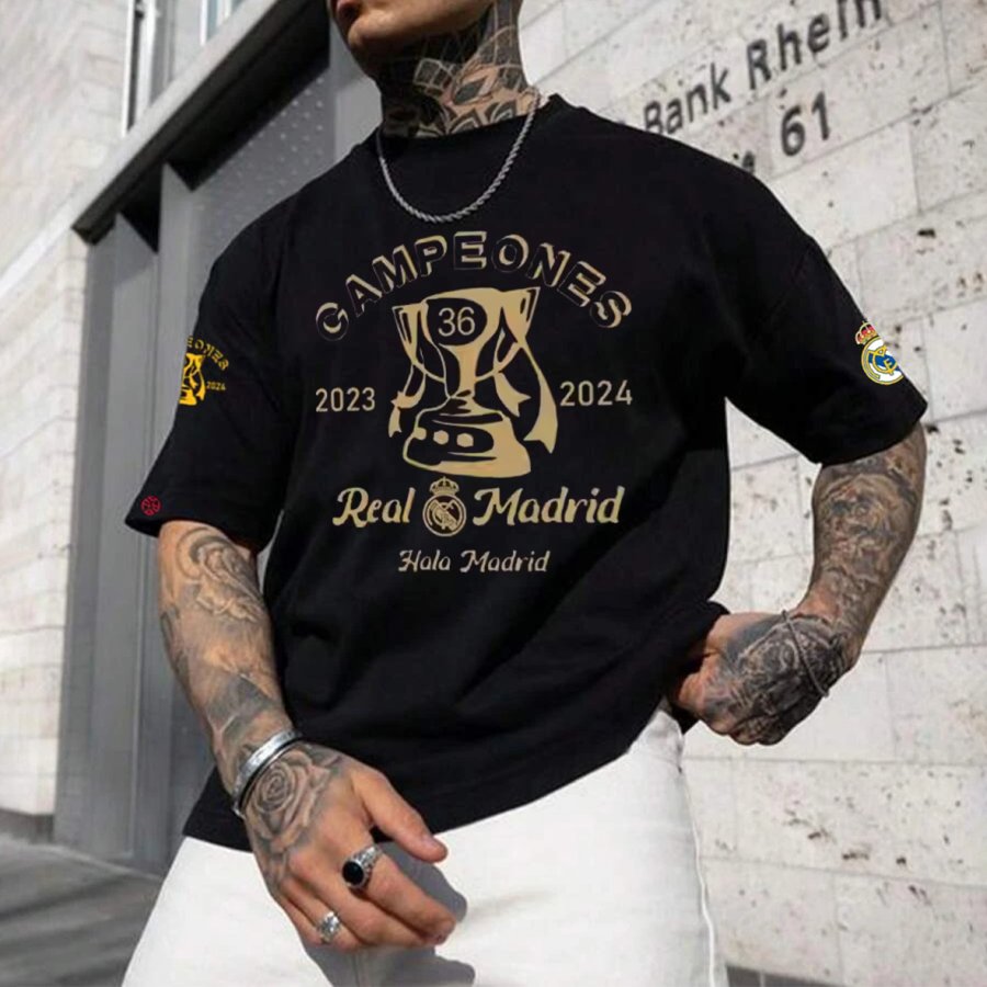 

Men's Uefa Champions League 2024 Loose Short Sleeve Oversized T-Shirt