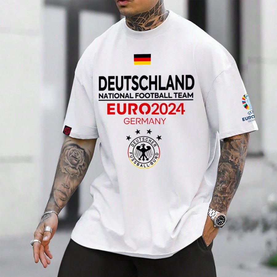 

Men's Football Race DEUTSCHLAND 2024 Loose Short Sleeve Oversized T-Shirt