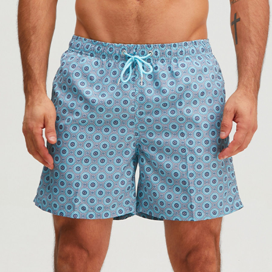 

Men's Printed Outdoor Quick Drying Drawstring Checkered Shorts