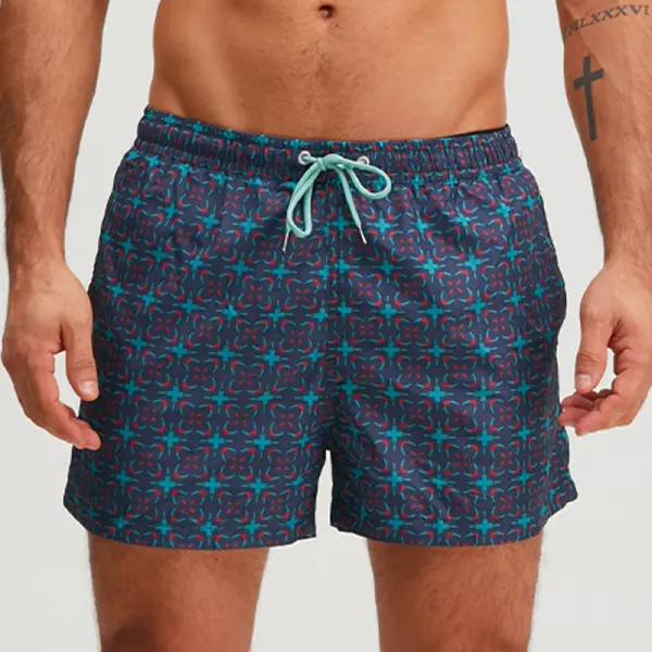 Men's Printed Outdoor Quick Drying Drawstring Checkered Shorts - Wayrates.com 