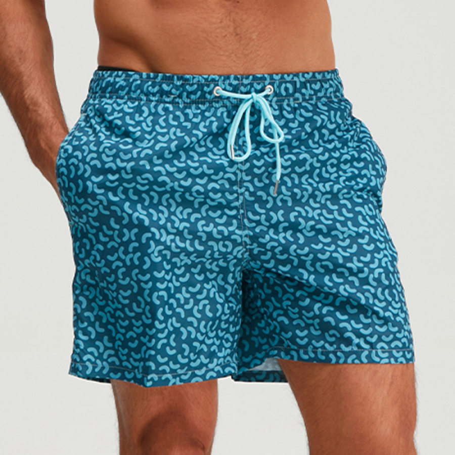 

Men's Printed Outdoor Quick Drying Drawstring Checkered Shorts