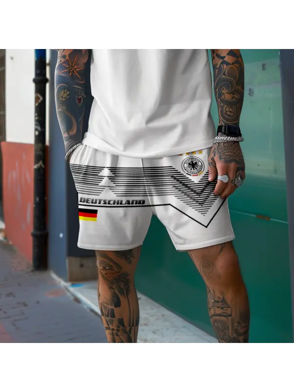 Men's Football Race 2024 Germany Print Outdoor Shorts - Anrider.com 