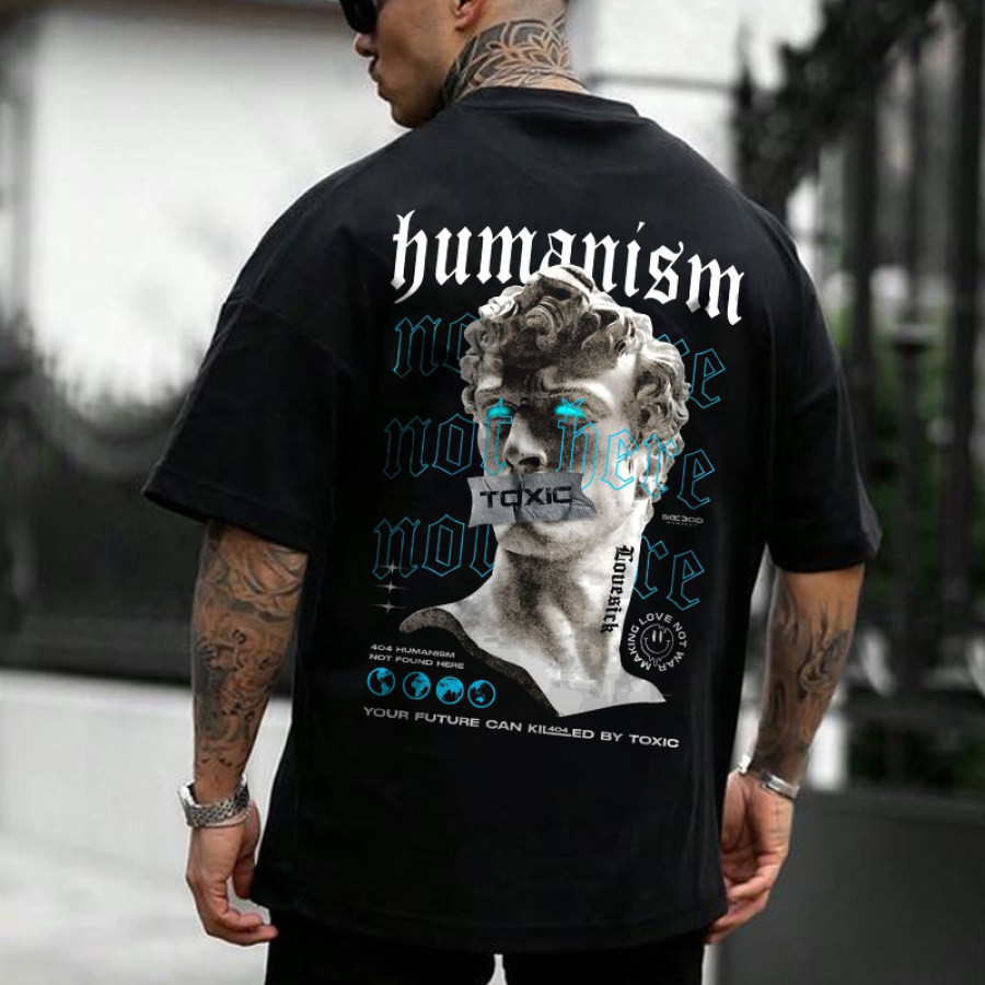 

Men's Oversize Statue Print Short Sleeved T-shirt