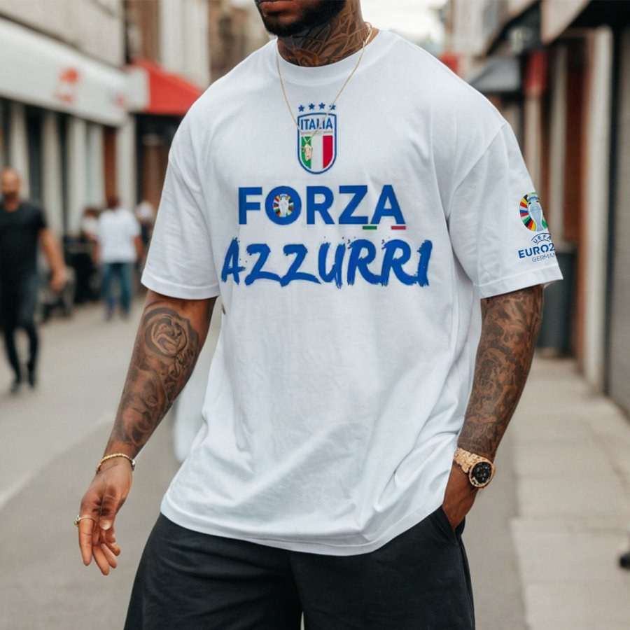 

Men's Football Race ITALY 2024 Loose Short Sleeve Oversized T-Shirt