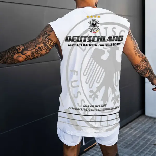 Men's Football Race 2024 Germany Print Vest Casual Tank Top - Wayrates.com 