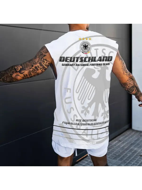 Men's Football Race 2024 Germany Print Vest Casual Tank Top - Anrider.com 