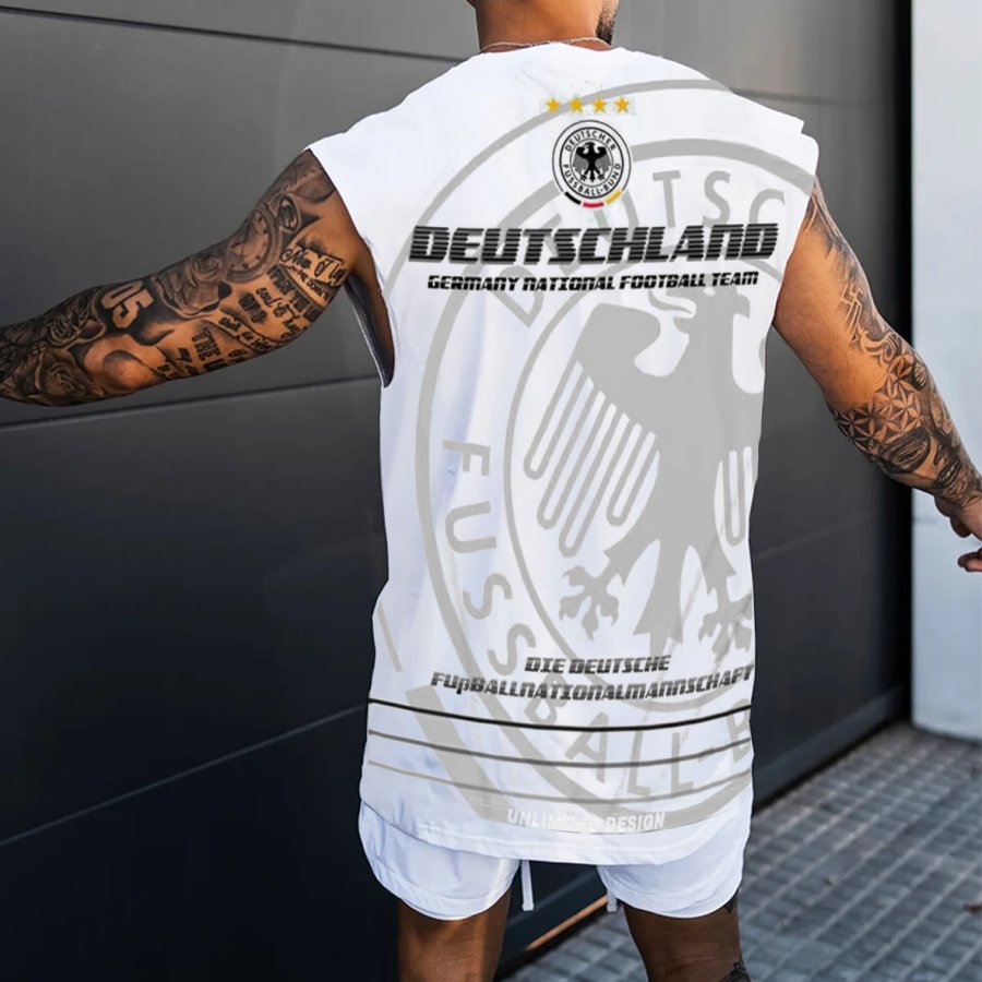 

Men's Football Race 2024 Germany Print Vest Casual Tank Top