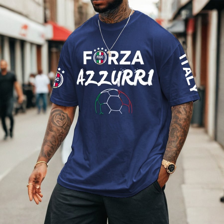 

Men's Football Race ITALY 2024 Loose Short Sleeve Oversized T-Shirt