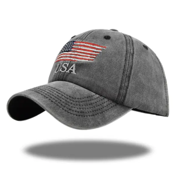 America Patriot Independence Day National Flag Vintage Embroidery Hat - Cotosen.com 