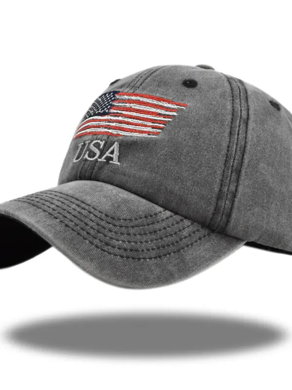 America Patriot Independence Day National Flag Vintage Embroidery Hat - Pragmaace.com 