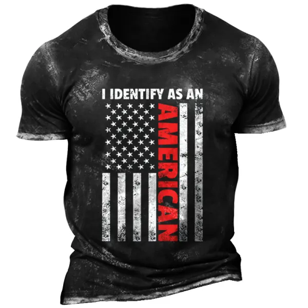 Men's American Flag Patriotic Vintage Print T-shirt - Wayrates.com 