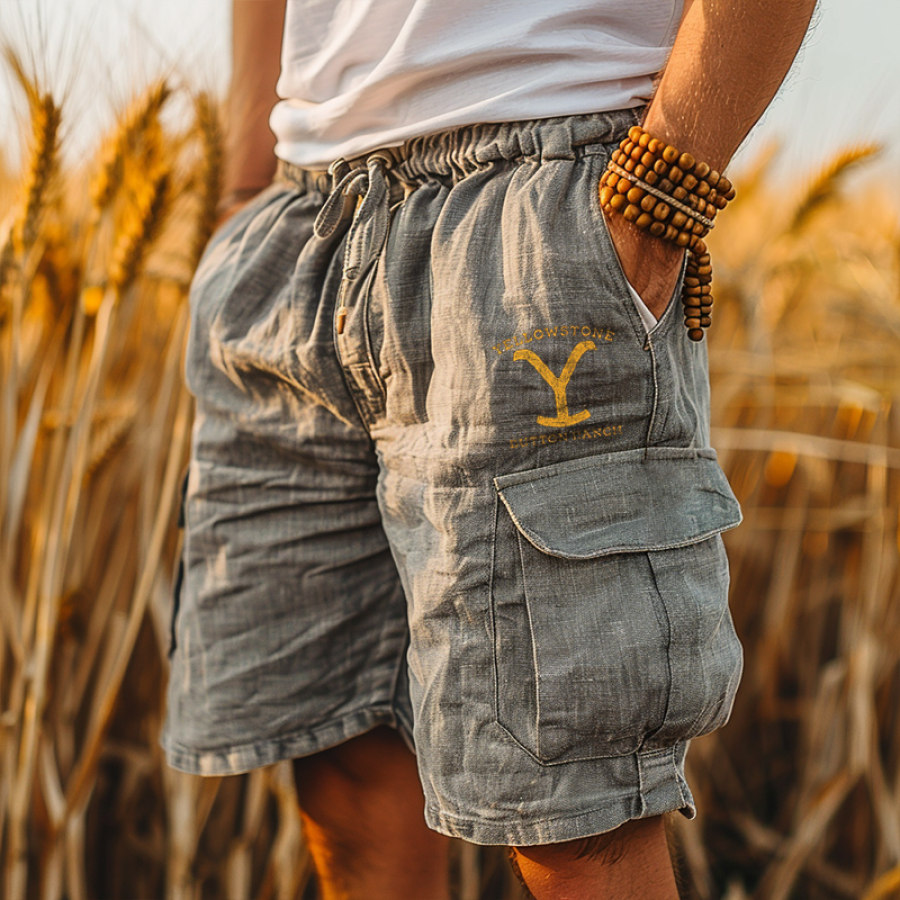 

Men's Yellowstone Cotton And Linen Shorts