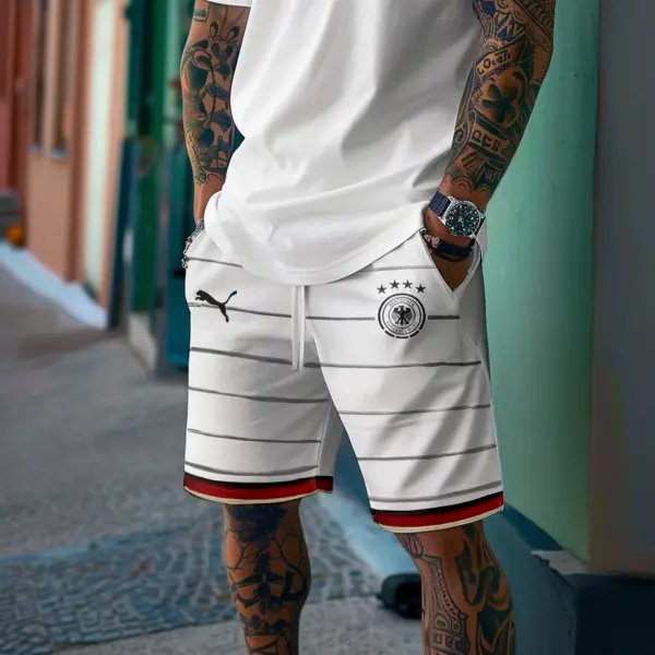 Men's Football Race 2024 Germany Print Outdoor Shorts - Ootdyouth.com 