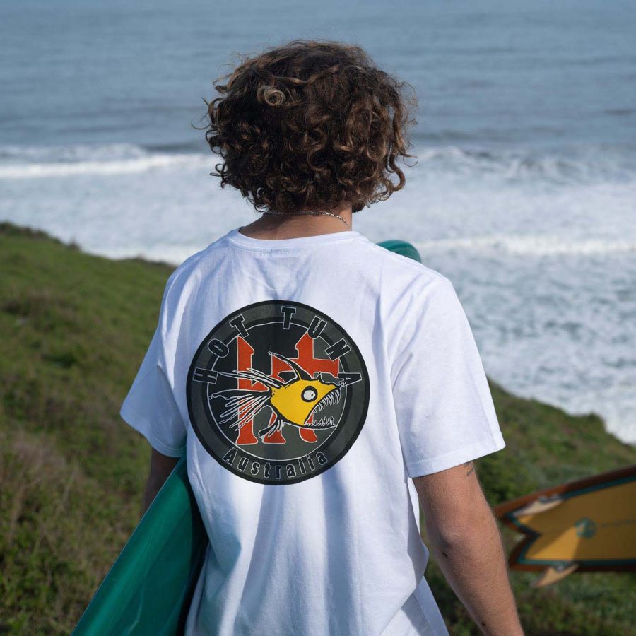 

Men's T-Shirt Vintage 90s Hot Tuna Surf Australia Print Beach Daily Round Neck Short Sleeve Tops