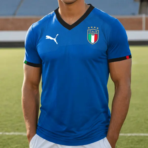 Men's 2024 Italia Football Race Quick Drying T-shirt - Spiretime.com 