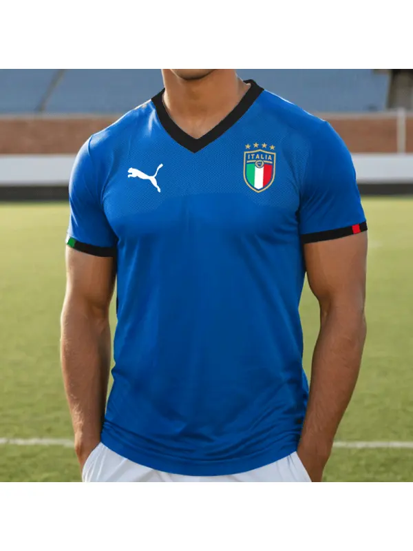 Men's 2024 Italia Football Race Quick Drying T-shirt - Anrider.com 
